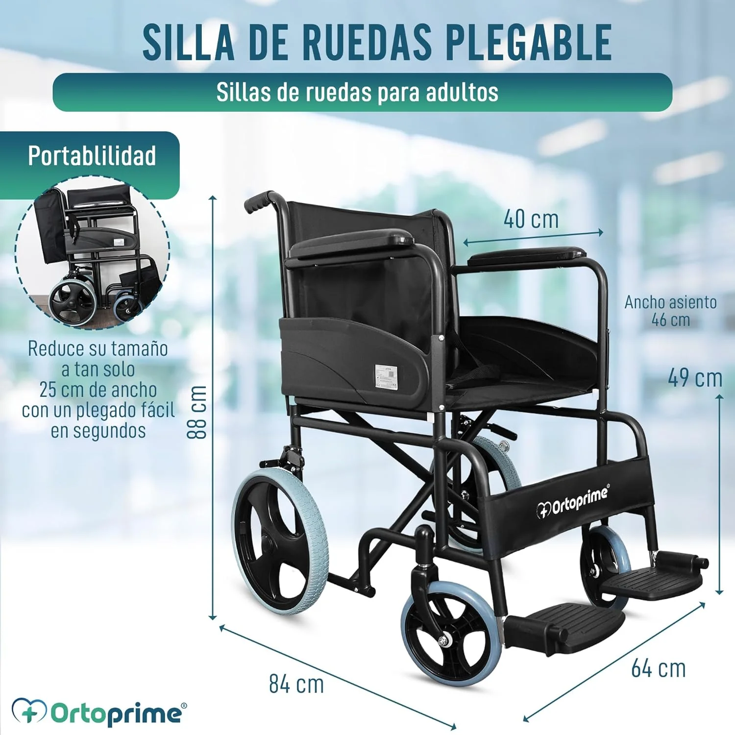 Silla de Ruedas Plegable Ligera Ortopédica - Image 5