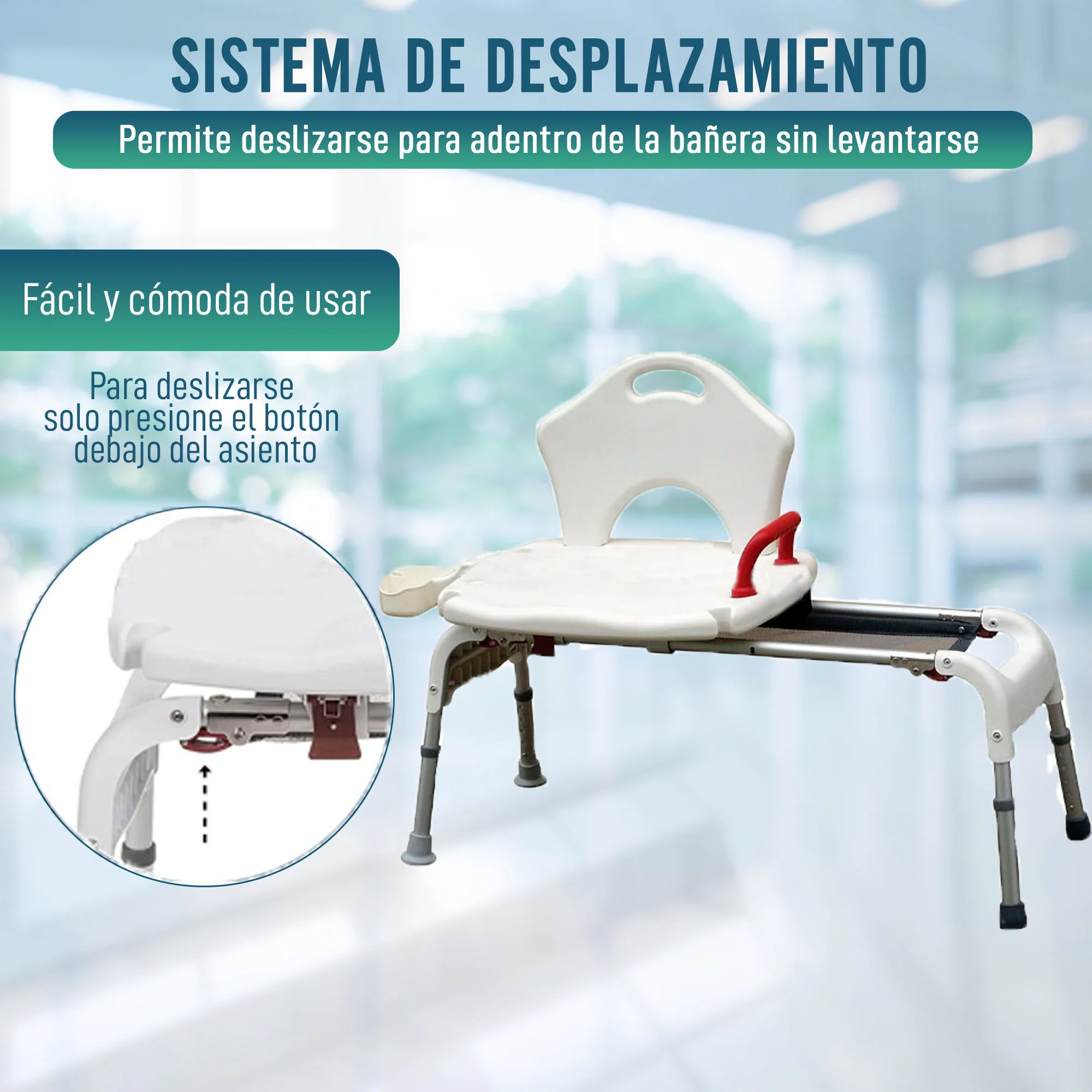 Silla de Bañera para Transferencias Seguras | Asiento Deslizante Confort - Image 3