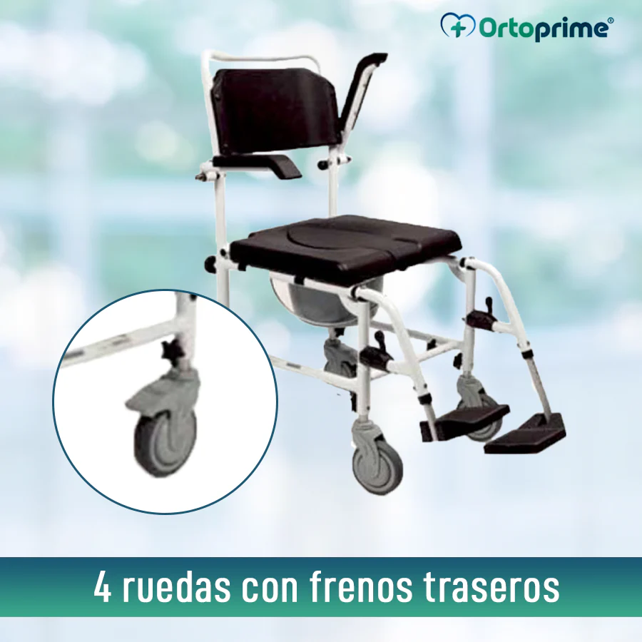 Silla Ducha WC Reposabrazos y Reposapiés Abatibles - Image 3