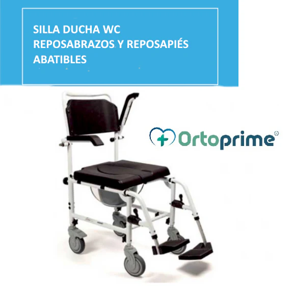 Silla Ducha WC Reposabrazos y Reposapiés Abatibles - Image 5