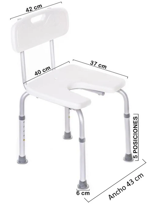 Silla de Ducha Forma U Acceso Higiénico - Image 4