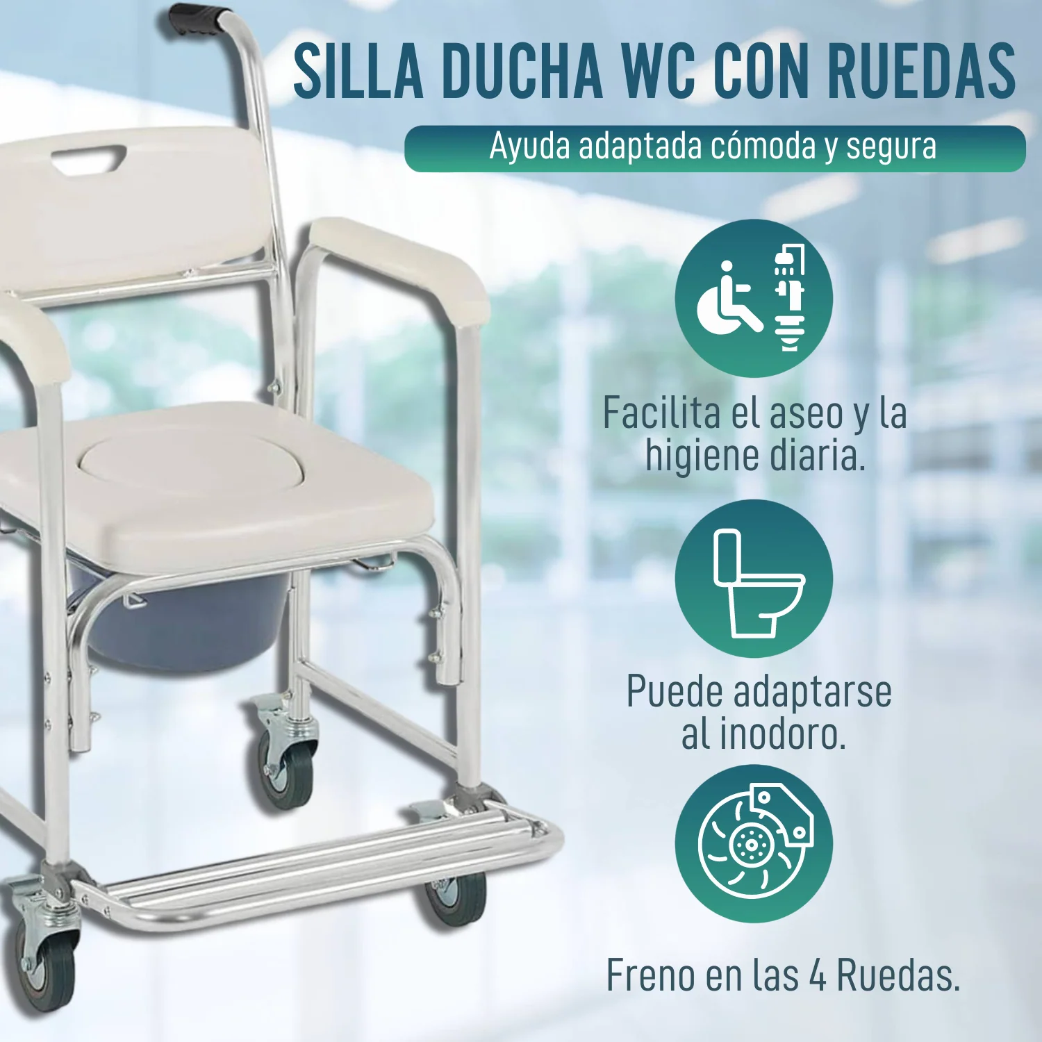 Silla Ducha WC con Pies Abatibles - Image 4