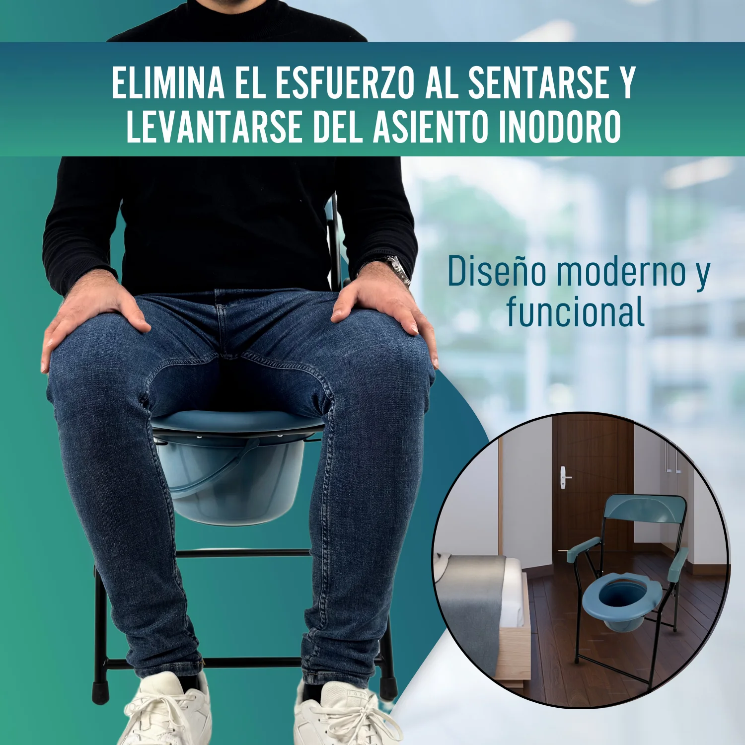 Silla WC Plegable Personas Mayores | Inodoro Portátil Adultos - Image 6