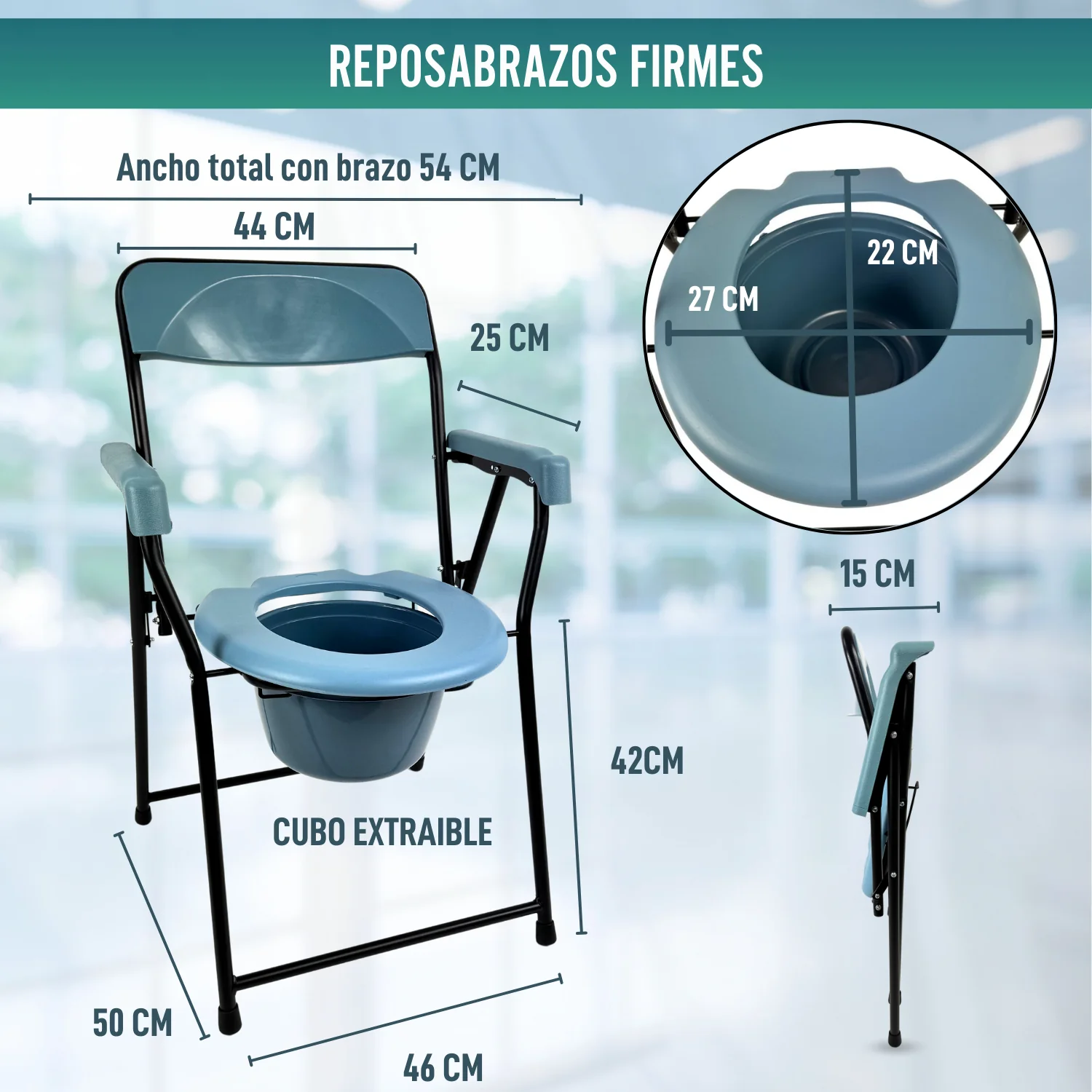 Silla WC Plegable Personas Mayores | Inodoro Portátil Adultos - Image 7