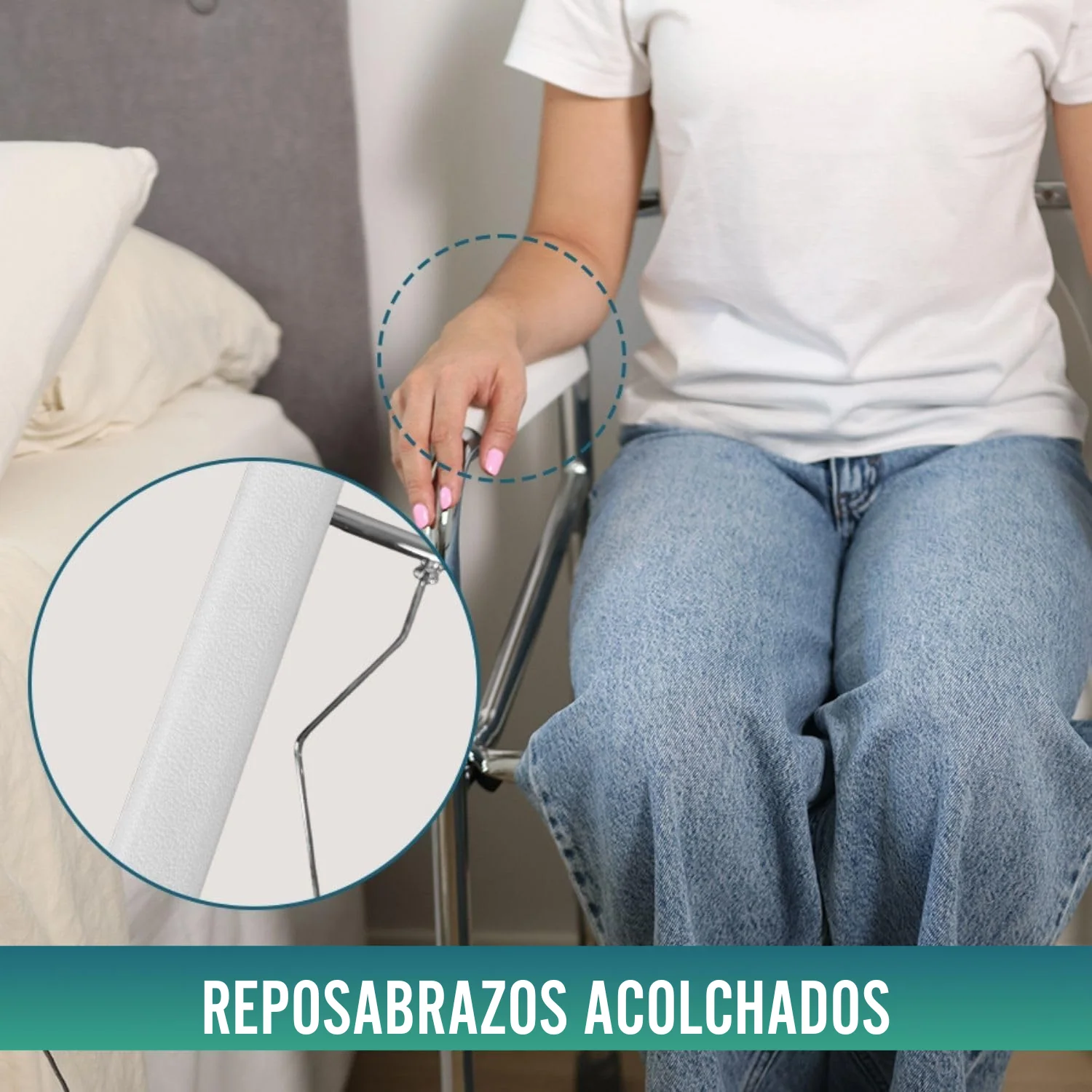 Silla WC Portátil con Orinal Plegable | Regulable en Altura - Image 7