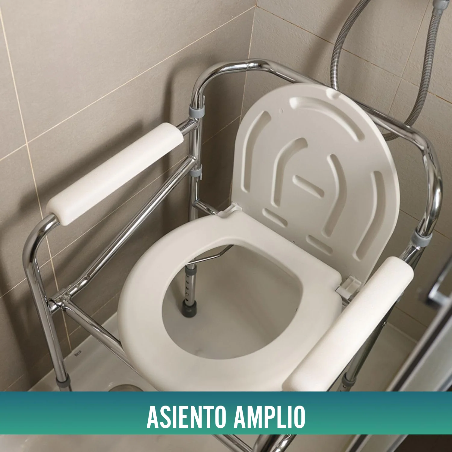 Silla WC Portátil con Orinal Plegable | Regulable en Altura - Image 8