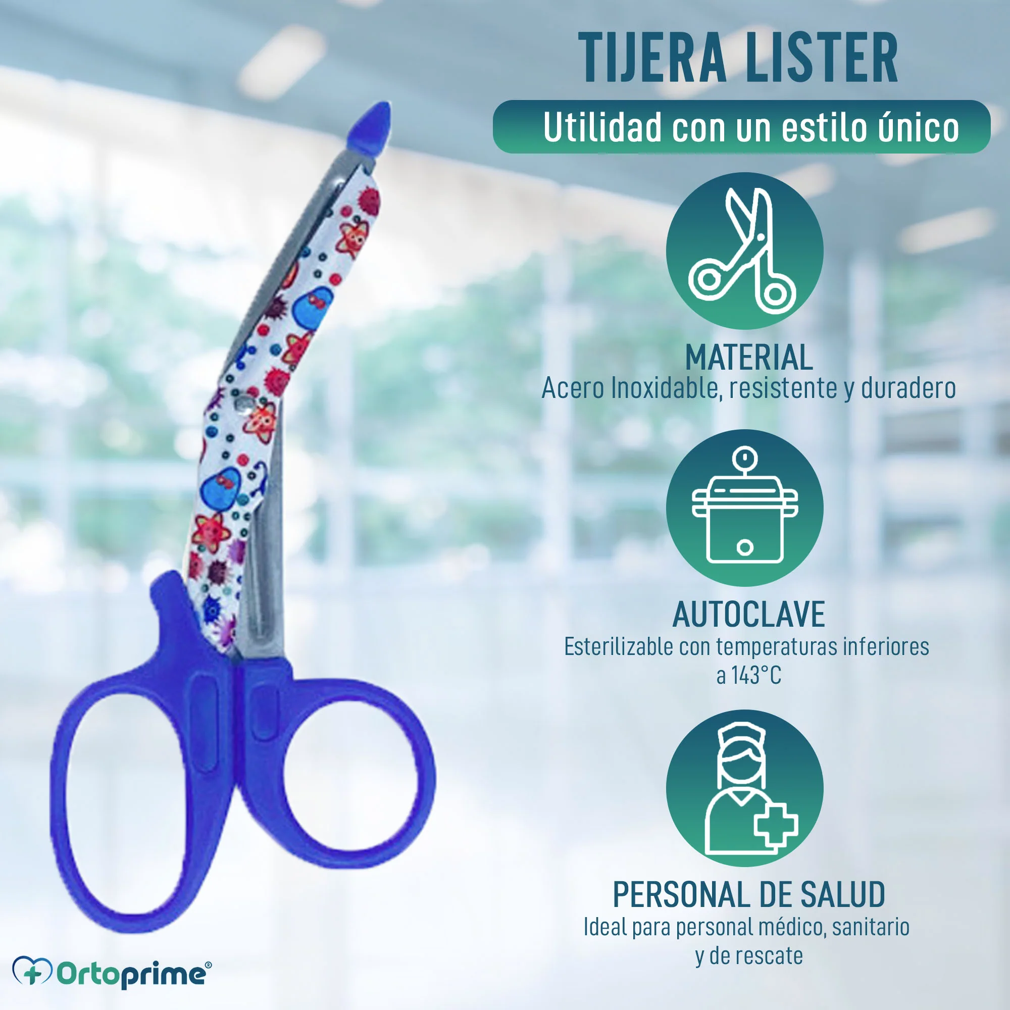 Tijeras Lister de Acero Mango Anatómico Estampada | 5 Modelos - Image 7