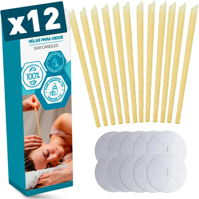 Velas para Oídos Limpieza Efectiva y Segura | Pack de 12 Conos