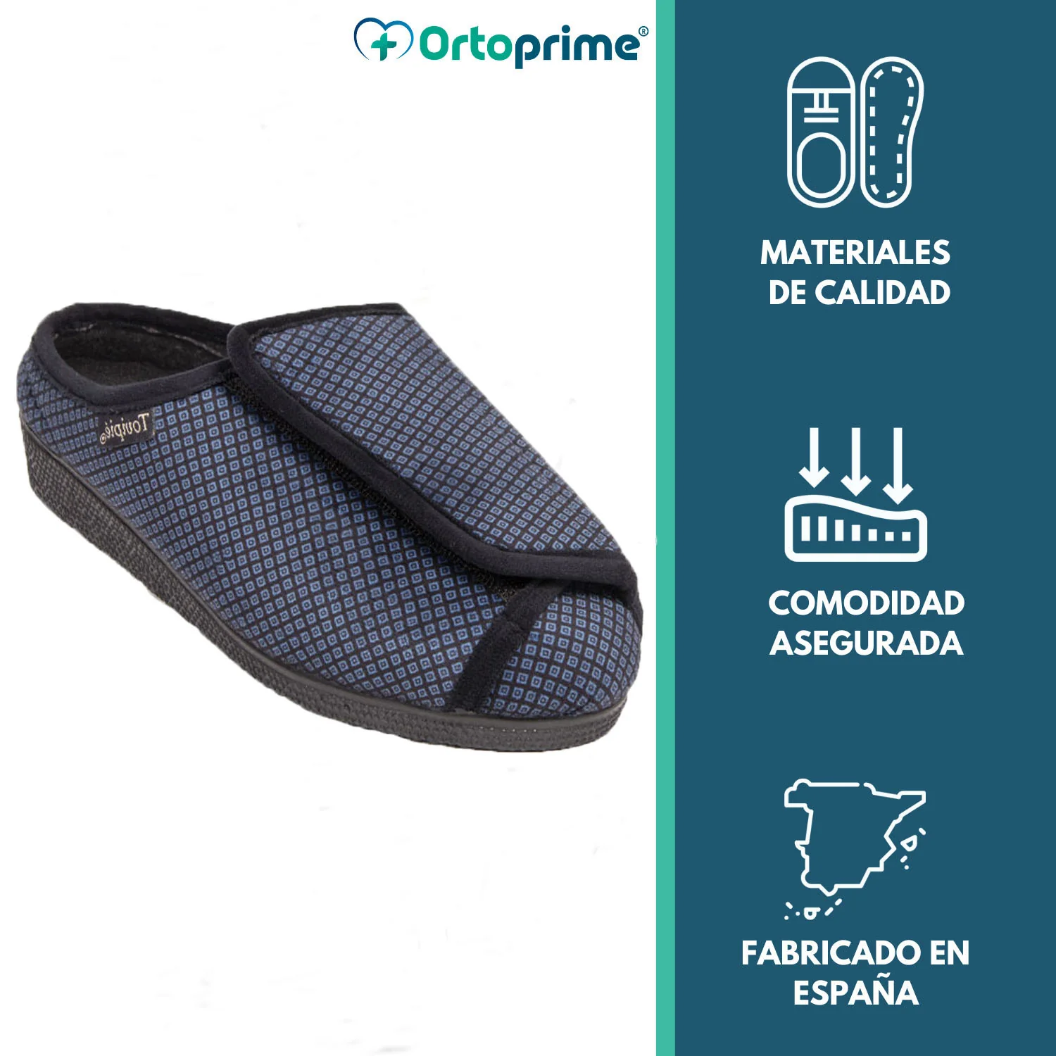 Zapatilla Ancha para Casa con Cierre de Velcro - Image 3