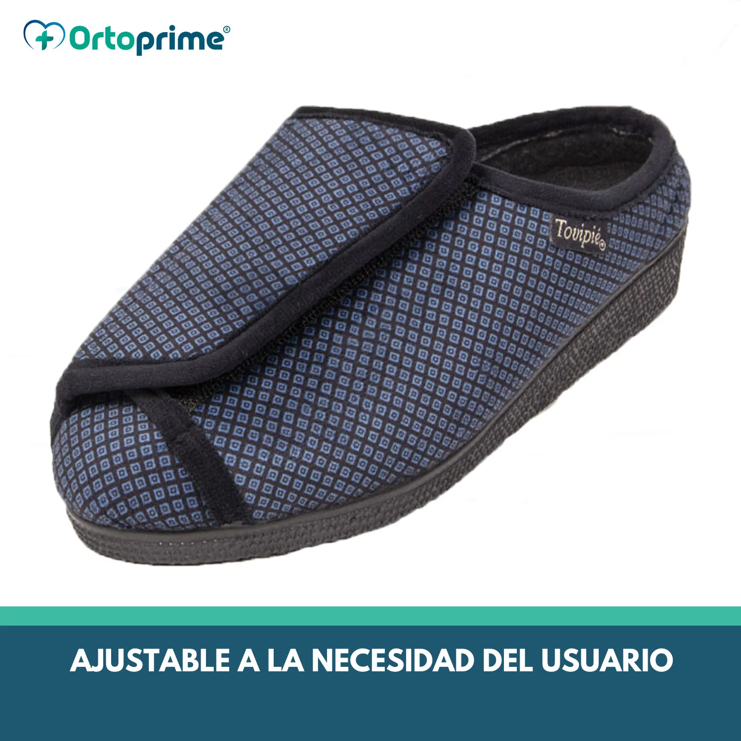 Zapatilla Ancha para Casa con Cierre de Velcro - Image 4
