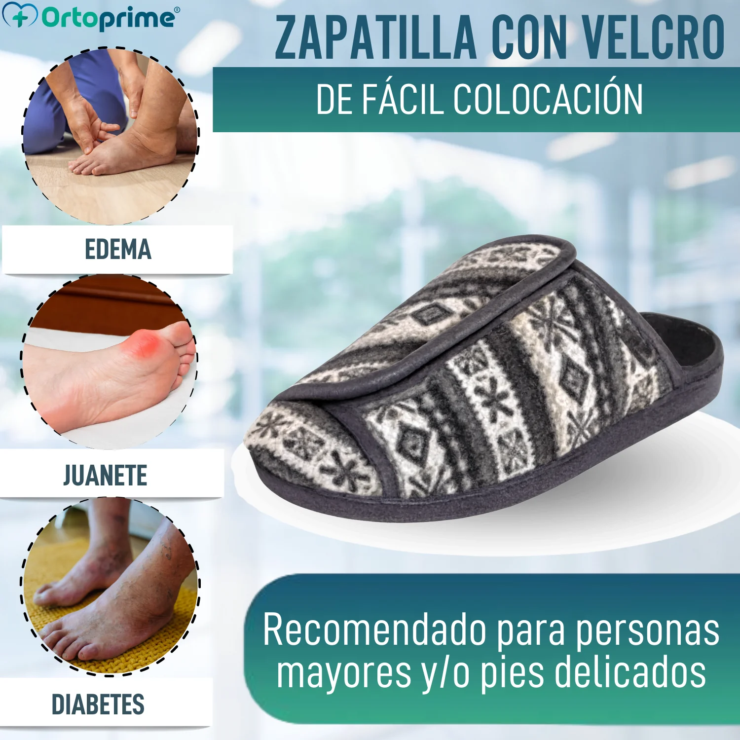 Zapatilla de Estar en Casa Esquimal con Velcro - Image 3