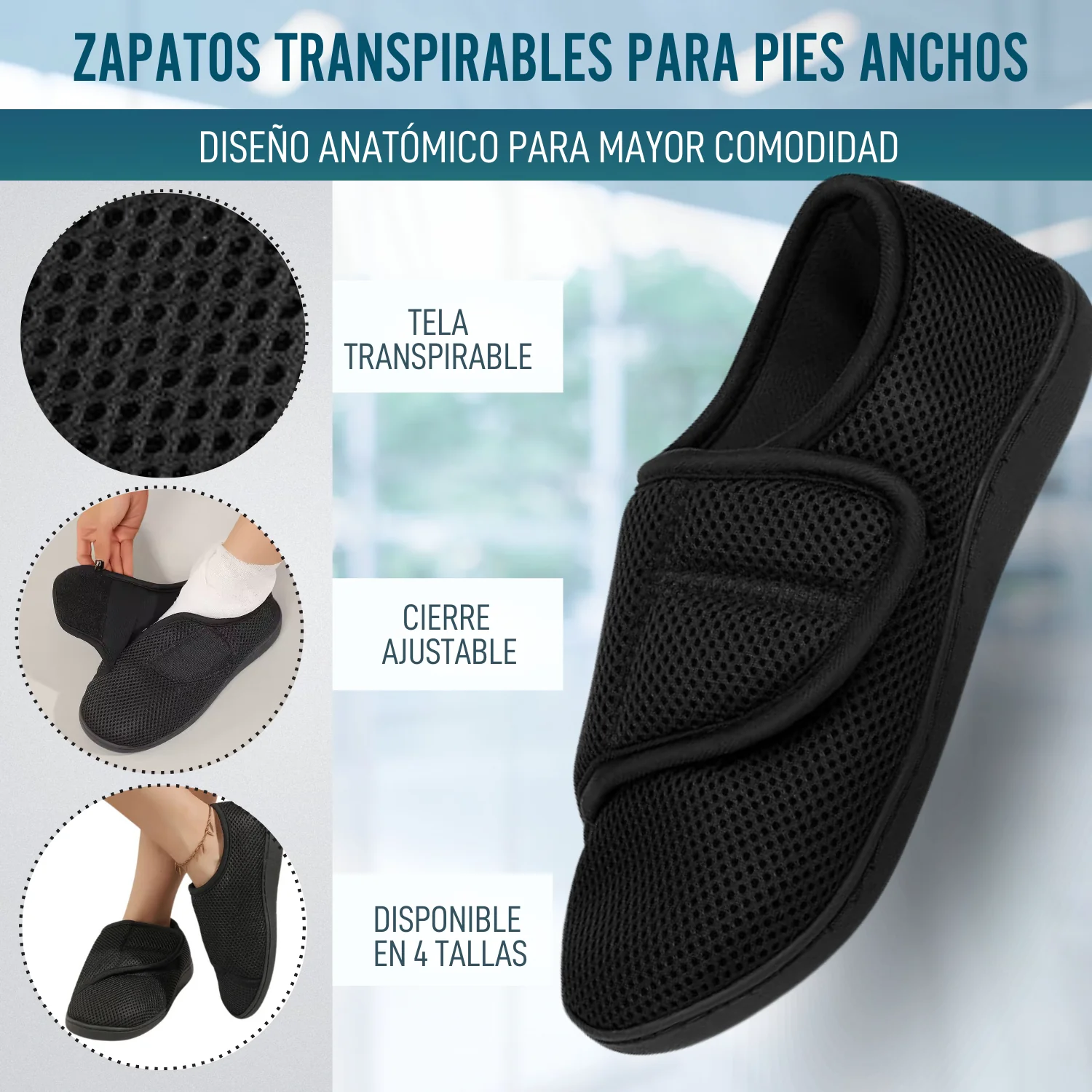 Zapatillas Ortopédicas Mujer y Hombre Pies Hinchados Transpirable - Image 2