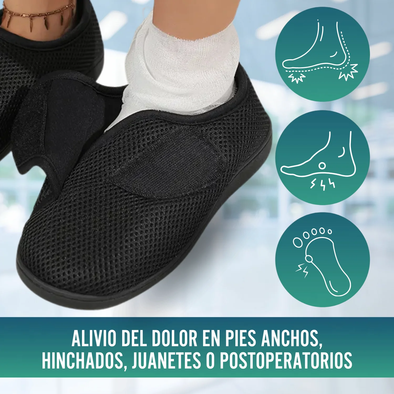 Zapatillas Ortopédicas Mujer y Hombre Pies Hinchados Transpirable - Image 8