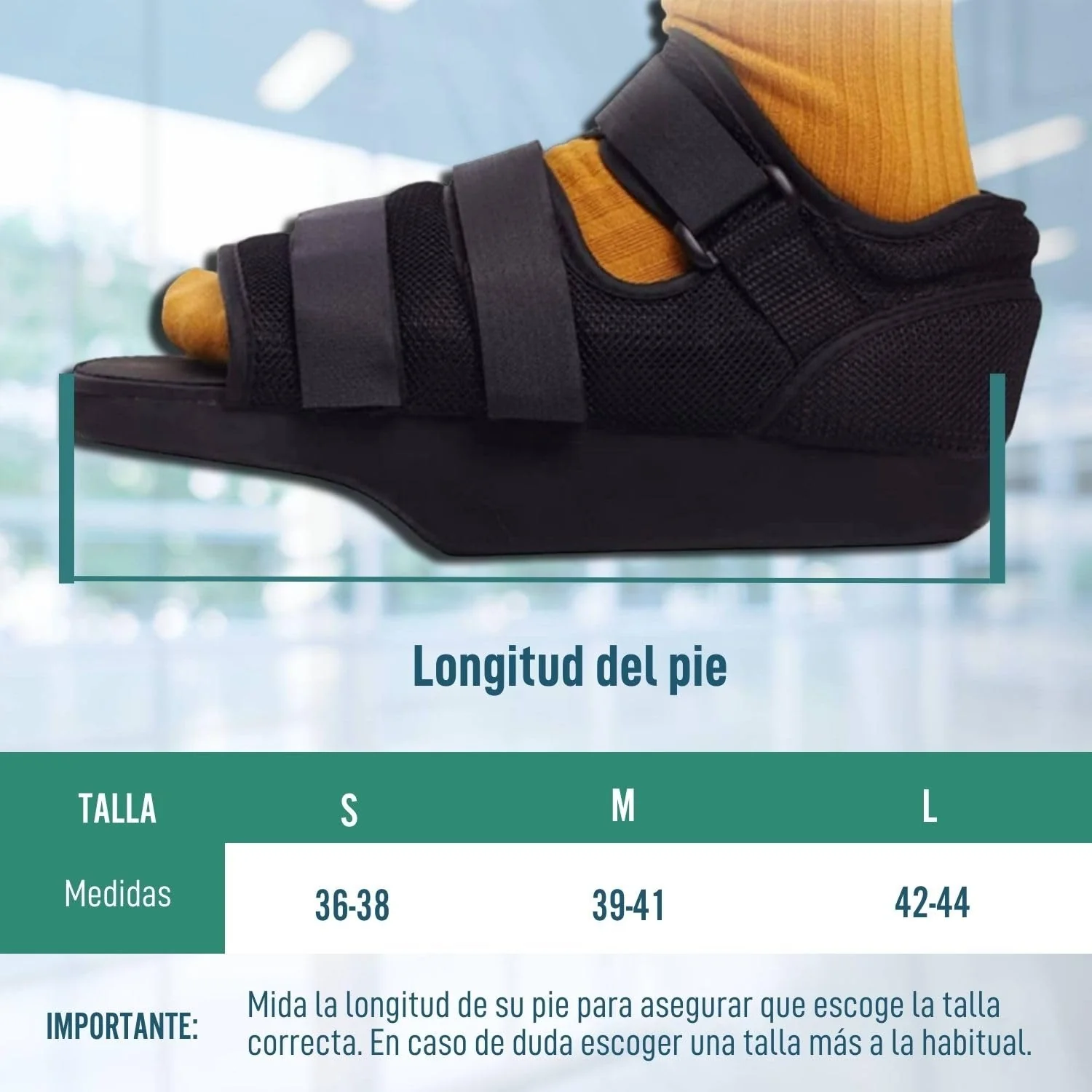 Zapato Postquirúrgico Bilateral Ajustable con Velcro | 3 Tallas - Image 8