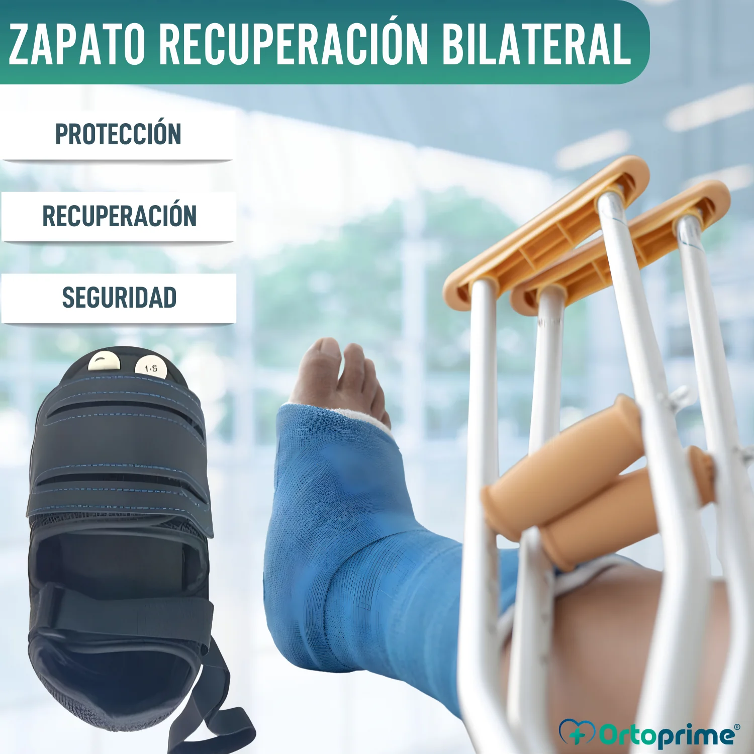 Zapato Recuperación Post-Operatorio Talo Abierto | Cierre Velcro - Image 5